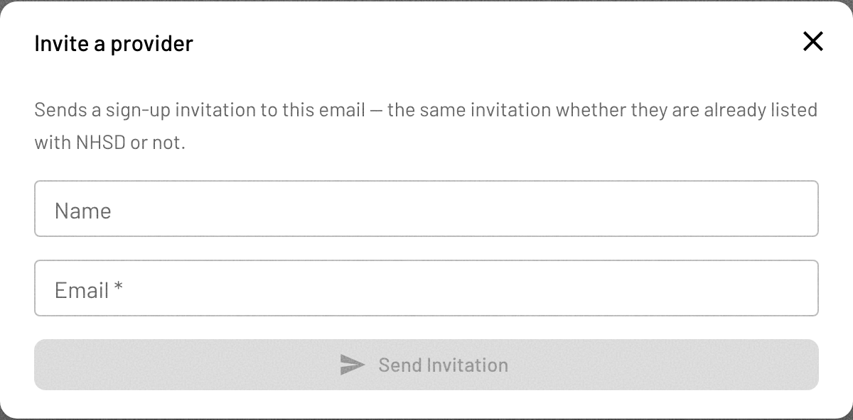Invite a provider