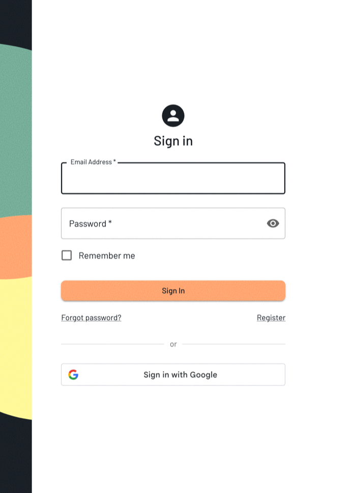 The sign-in screen